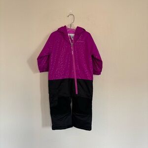 Columbia Sportswear Little Dude Suit Plum Cheetah Black Waterproof 18-24 Months